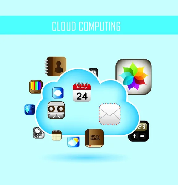 Cloud Computing Concept Abstrait Illustration Vectorielle — Image vectorielle