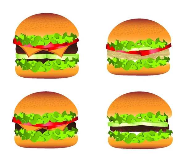 Burger Grafická Vektorová Ilustrace — Stockový vektor