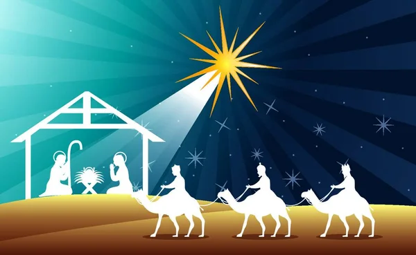 Nativity Scene Graphic Vector Illustration — Stock Vector