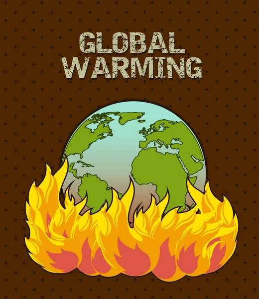 地球温暖化グラフィックベクトル図 — ストックベクタ