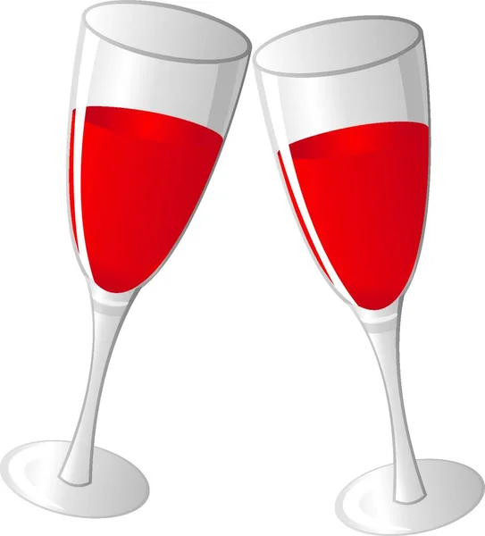 Wine Glasses Icon Web Vector Illustration — Stock Vector