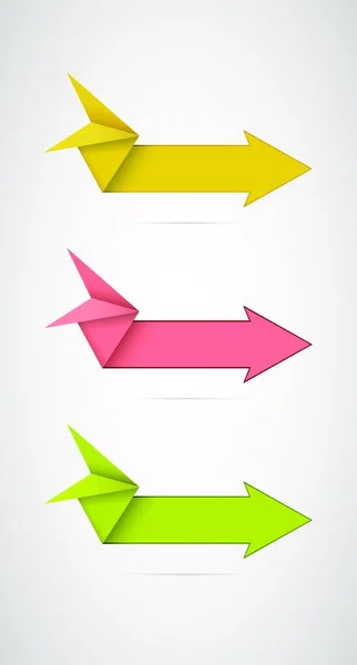 Stylish Origami Arrows Vector Illustration — Stock Vector