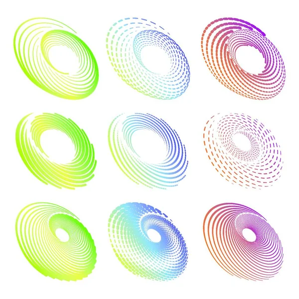 Круг Творческого Дизайна Круглые Симметричные Элементы — стоковый вектор