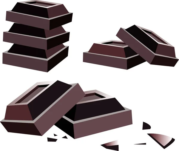 Barras Chocolate Ilustração Vetorial Gráfica —  Vetores de Stock