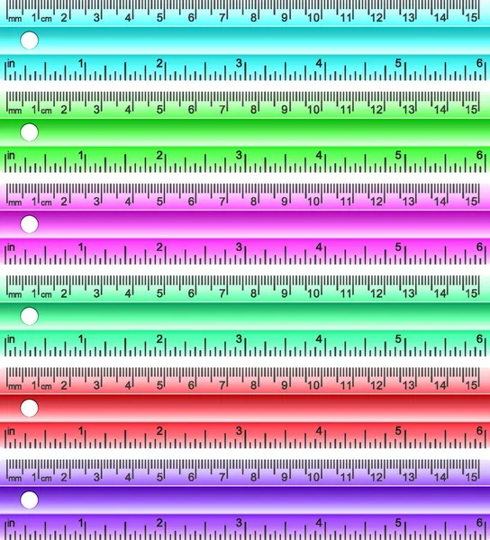 一组彩色标尺的向量集 — 图库矢量图片