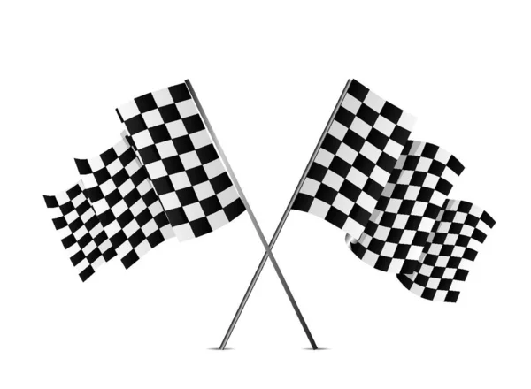 Checkered Flags Icon Web Vector Illustration — Stock Vector