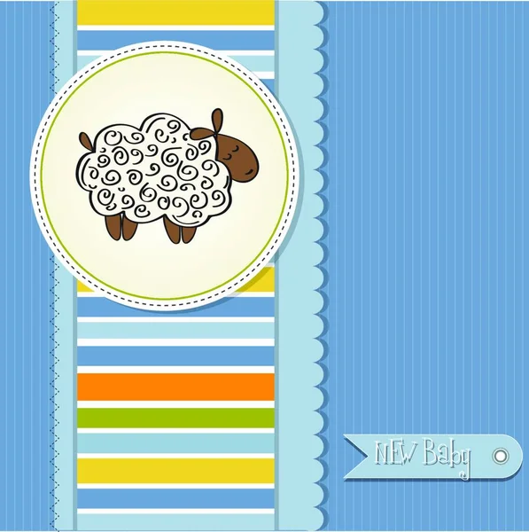 Cartão Chá Bebê Bonito Com Ovelhas — Vetor de Stock