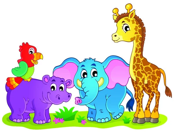 Animali Dei Cartoni Animati Illustrazione Colorata Bambini — Vettoriale Stock