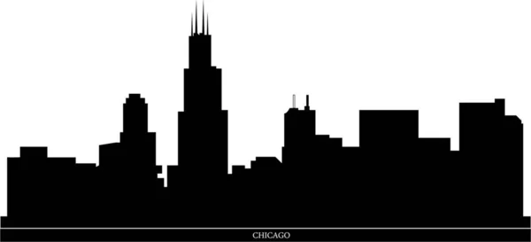 Chicago Siluetinin Bir Yansıması — Stok Vektör