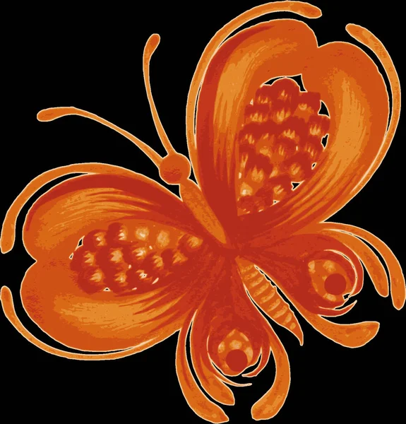 オレンジ蝶のイラスト — ストックベクタ