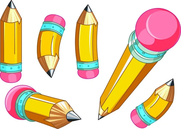 Illustration Pencils Set — Stock Vector