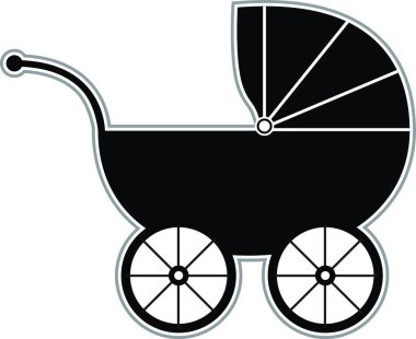 Bebek Arabası, vektör çizimi basit tasarım