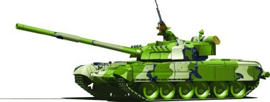 Modern ağır tank, vektör çizimi basit tasarım