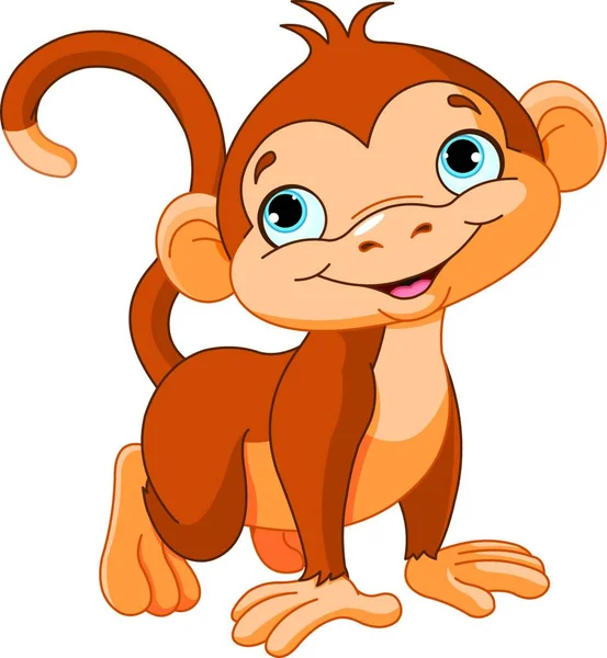 Macaco Bebê Ilustração Vetorial Design Simples — Vetor de Stock