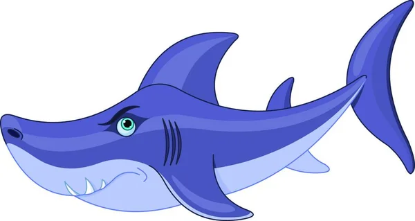 Tubarão Bonito Ilustração Vetorial Design Simples — Vetor de Stock