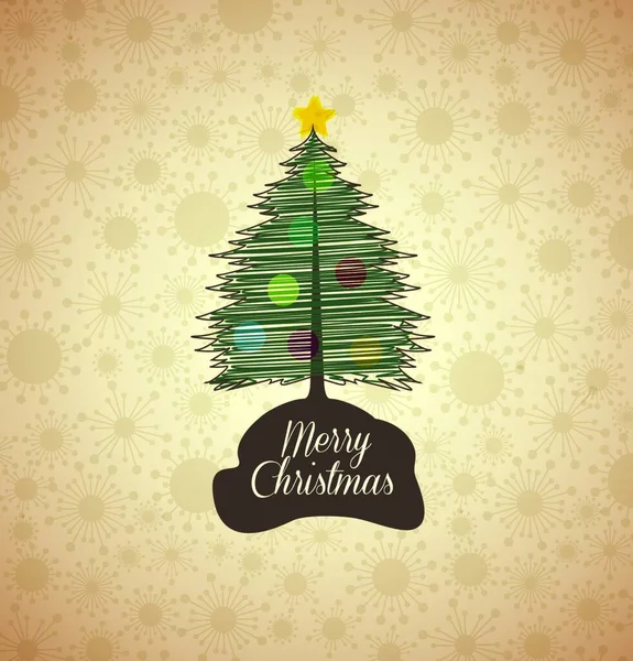 Hermoso Árbol Navidad Vector Ilustración — Archivo Imágenes Vectoriales