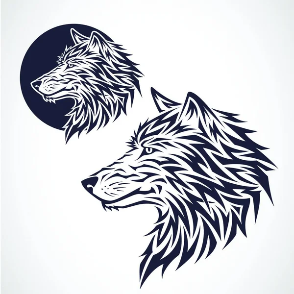 Wolf Emblem Ilustración Vectorial Diseño Simple — Archivo Imágenes Vectoriales