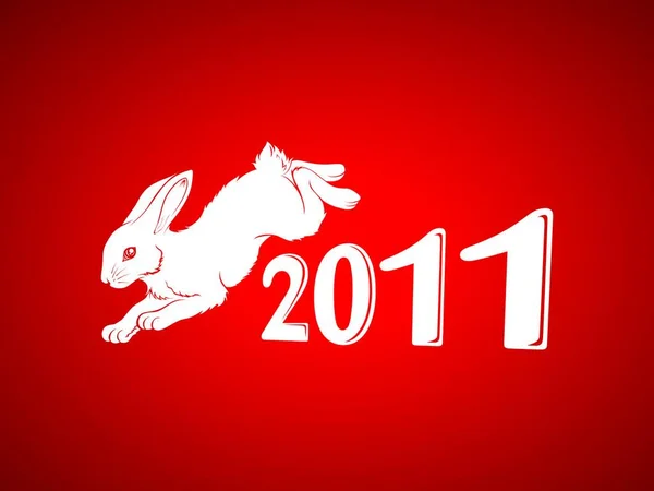 Jahr Des Kaninchens Vektorillustration Einfaches Design — Stockvektor