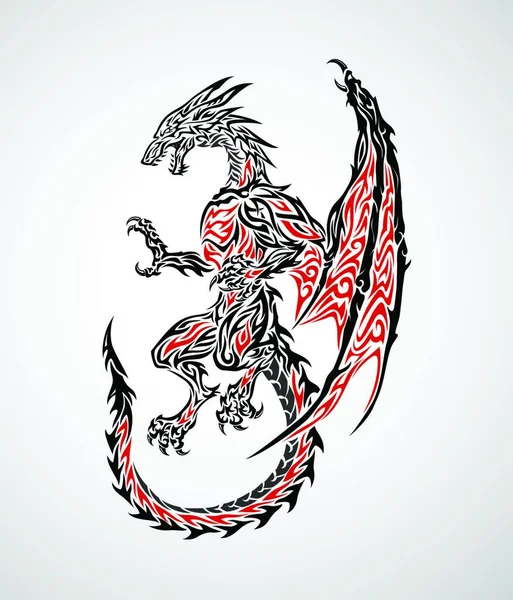 Umění Ilustrace Draka Mystické Zvíře — Stockový vektor