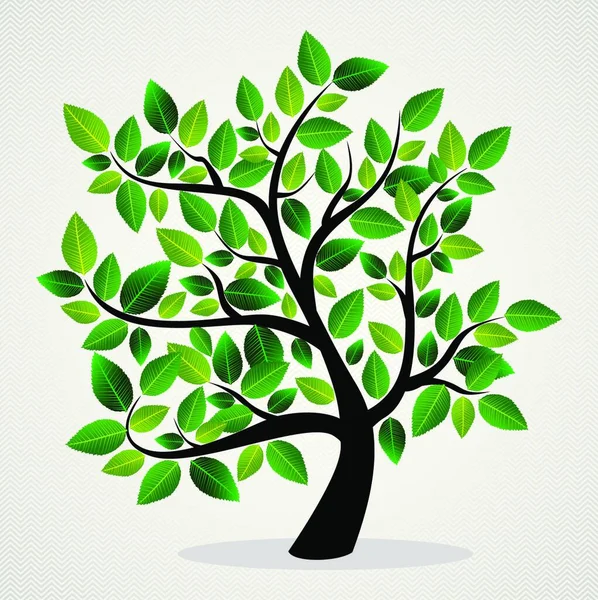 Konsep Daun Pohon Vektor Ilustrasi Desain Sederhana - Stok Vektor