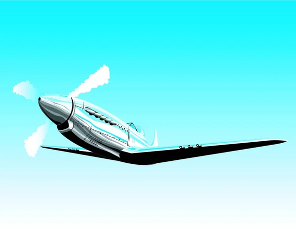 Propeller Airplane Vector Illustration Simple Design — Stock Vector