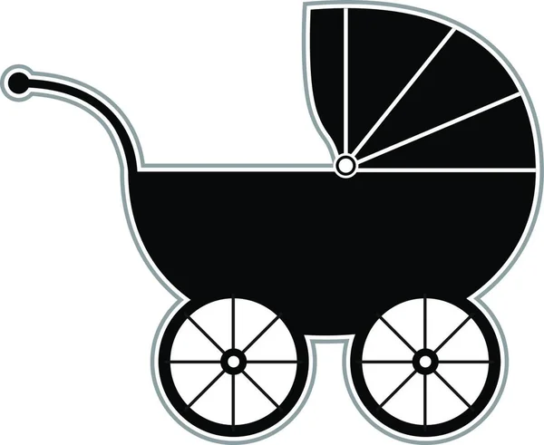 Baby Carriage Vector Illustration Simple Design — Stock Vector
