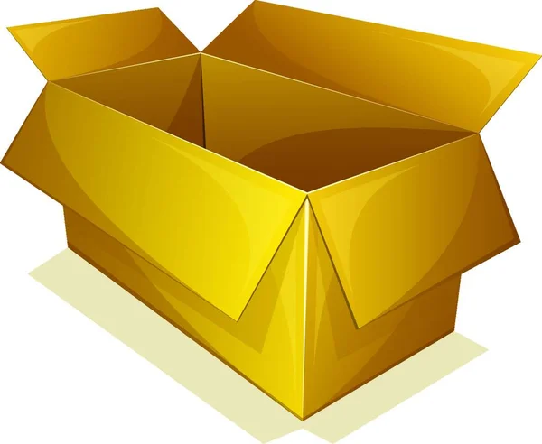 Caixa Amarela Vazia Ilustração Vetorial Design Simples — Vetor de Stock
