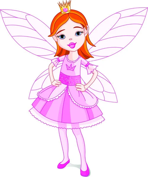 Fairy Princess Vector Illustratie Eenvoudig Ontwerp — Stockvector