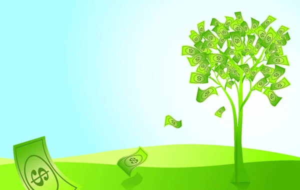 Money Tree Concept Διανυσματική Απεικόνιση Απλή Σχεδίαση — Διανυσματικό Αρχείο