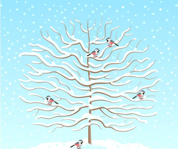 Winter Tree Graphic Vector Illustration — Stock Vector