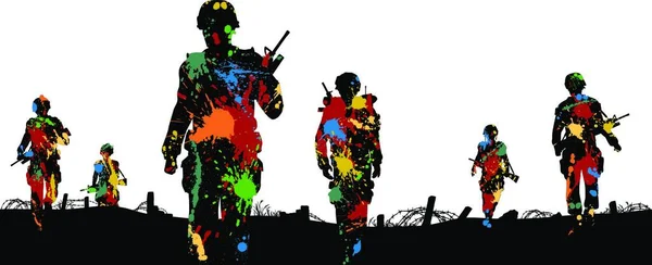 Paintball Troops Graphic Vector Illustration — Stock Vector
