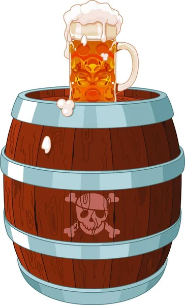 Pirate Barrel Graphic Vector Illustration — 스톡 벡터