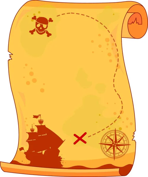 海賊地図 グラフィックベクトル図 — ストックベクタ