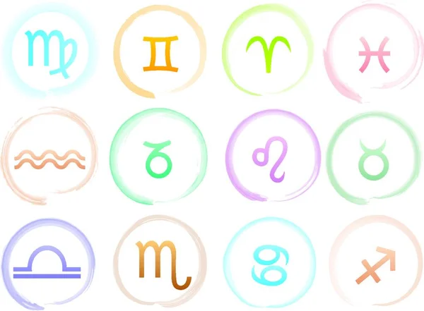 Horoscope Signs Set Vector Illustration — Stock Vector