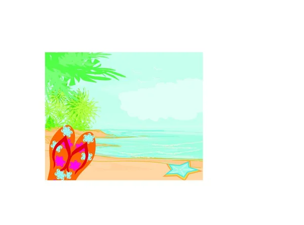 Фліп Флопс Черепашка Пляжі — стоковий вектор