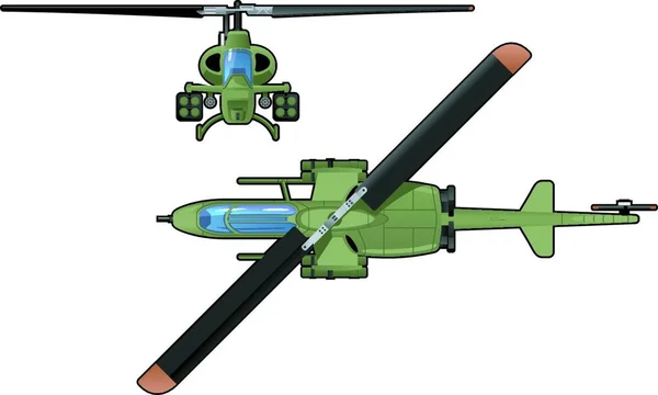 Hélicoptère Attaque Illustration Vectorielle Graphique — Image vectorielle
