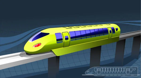 Fast Train Vector Illustration Simple Design — Stock Vector
