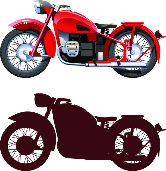 Motocicleta Ilustración Vectorial Diseño Simple — Vector de stock