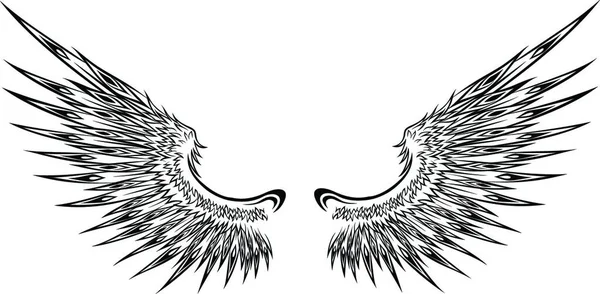 Flügeltätowierung Grafische Vektorillustration — Stockvektor