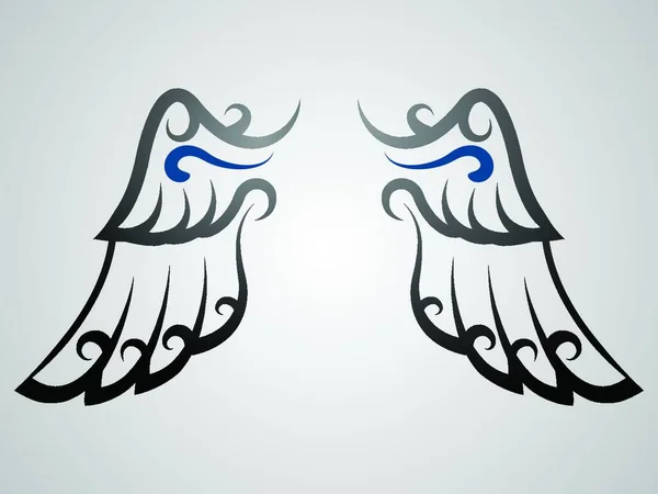 翼の入れ墨 スタイリッシュなベクトルイラスト — ストックベクタ