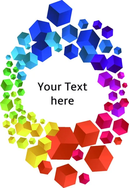 Cadre Avec Cubes Illustration Vectorielle Graphique — Image vectorielle
