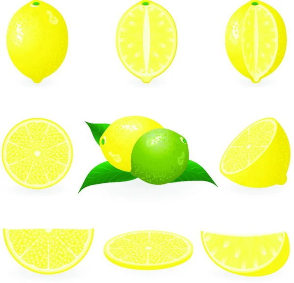Lemon Gambar Vektor Sederhana - Stok Vektor