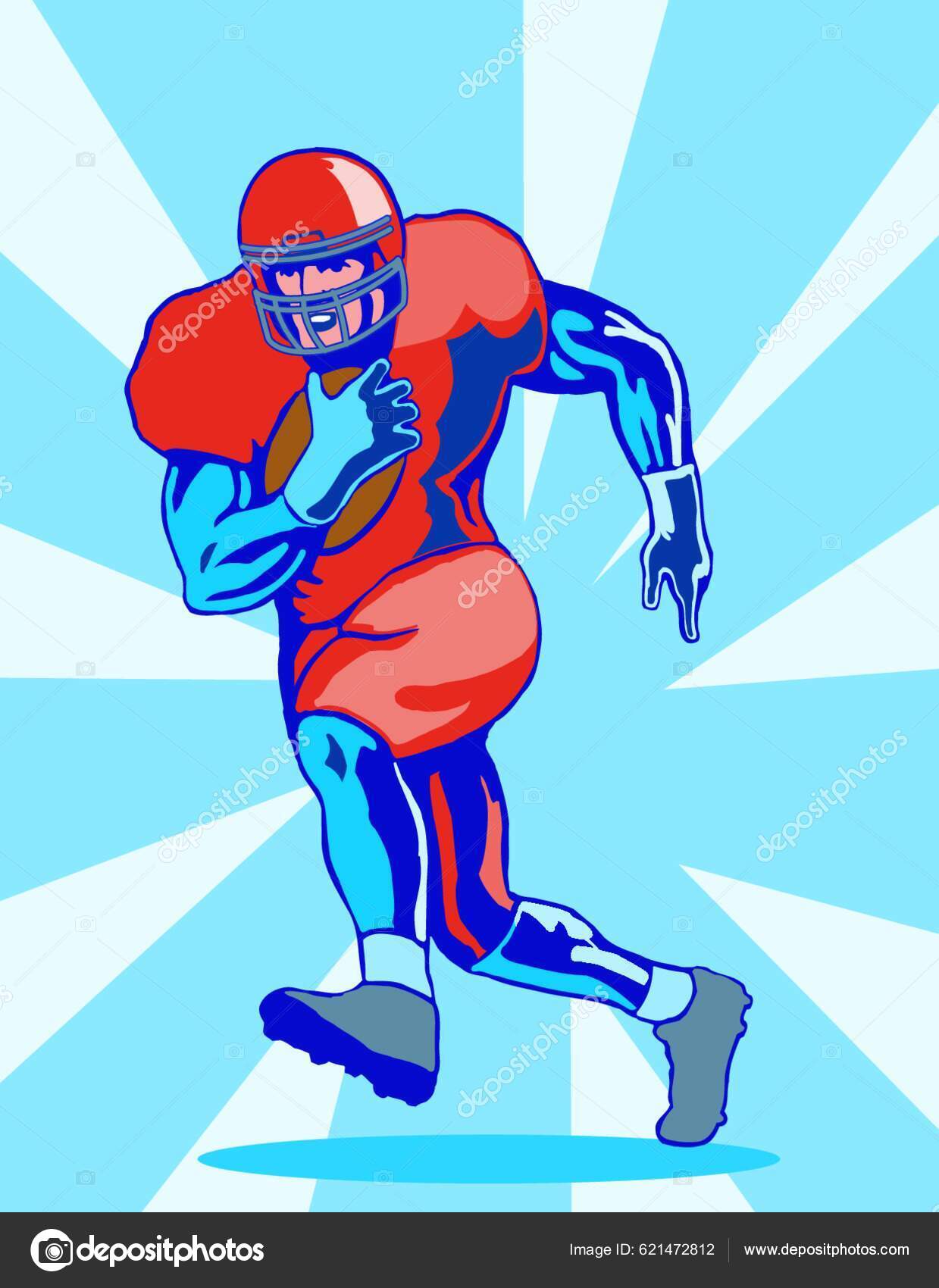 Illustration Football Player Running Stock Vector by ©YAY_Images 621472812