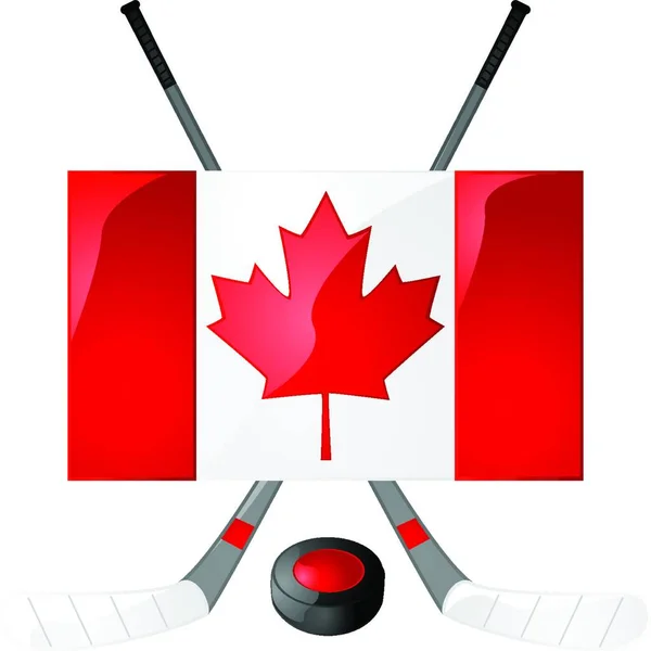 Illustration Den Kanadensiska Hockey — Stock vektor