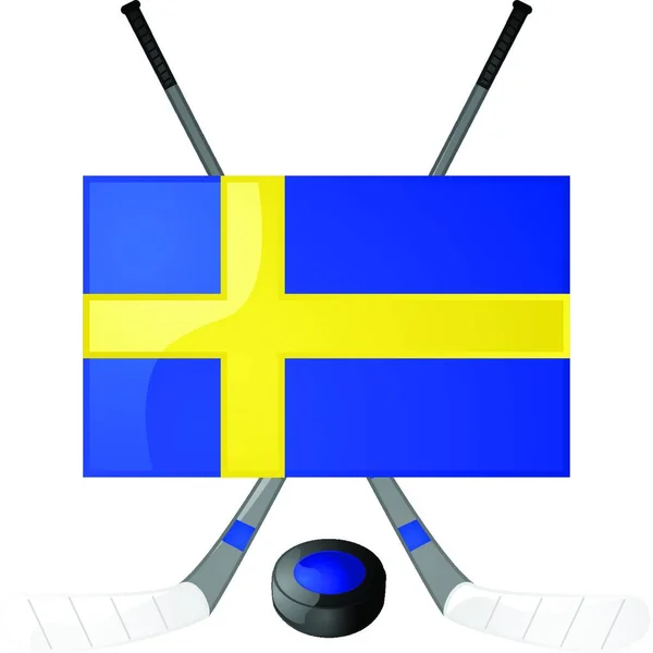 Illustration Swedish Hockey — Stock Vector