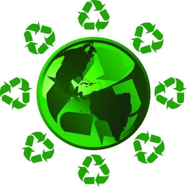 Ilustração Terra Reciclante —  Vetores de Stock