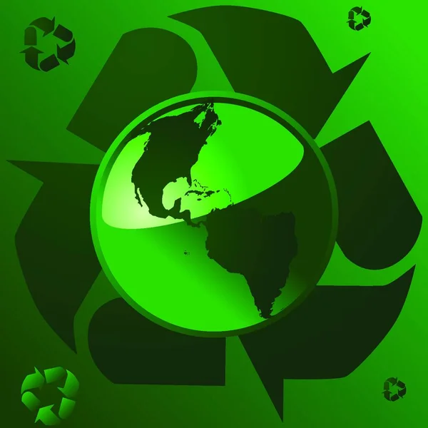 Recycling Earth Vector Illustration — Stock Vector