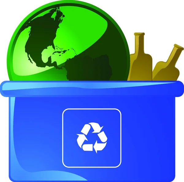 Reciclagem Ilustração Vetorial Terra —  Vetores de Stock