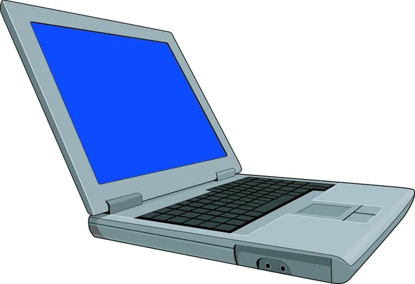 Laptop Retro Illustrazione Grafica Vettoriale — Vettoriale Stock