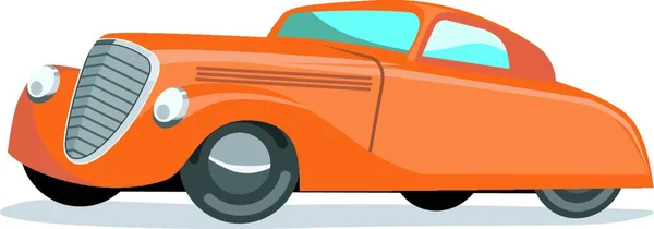 車のレトロオレンジ グラフィックベクトルイラスト — ストックベクタ